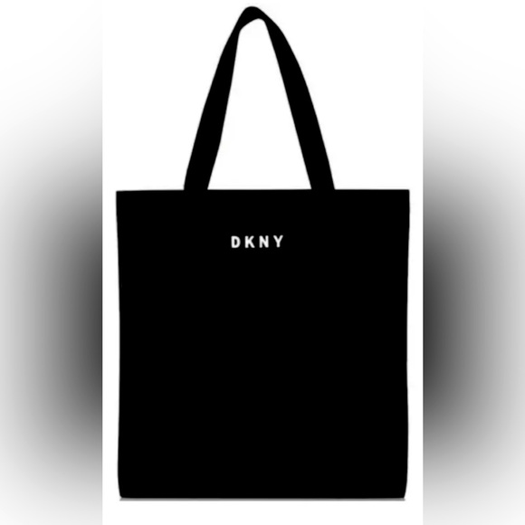 NWT DKNY “ NY Made Me” Black Canvas Tote Bag - Picture 3 of 3